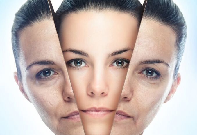 The process of clearing the skin of the face from age-related changes